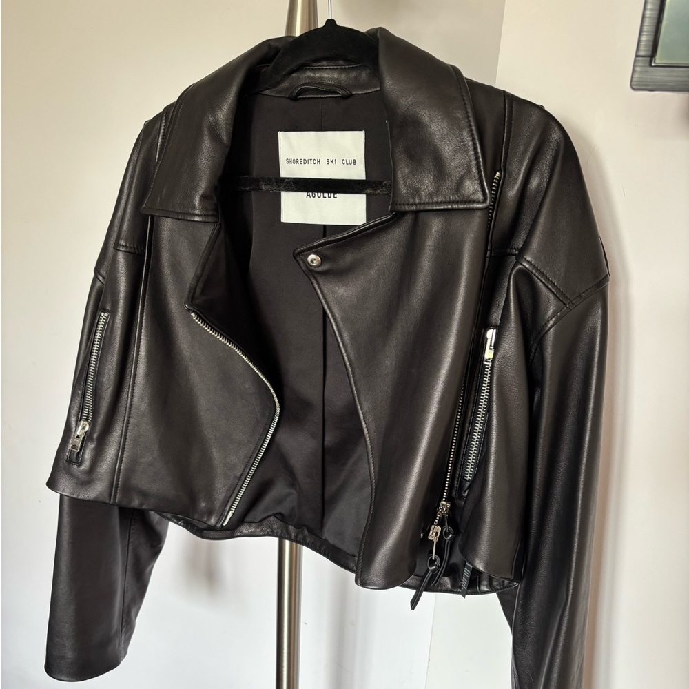 Agolde x shoreditch ski club leather jacket size S